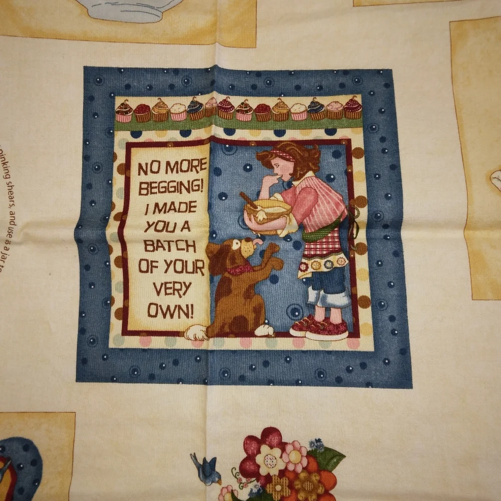 FABRIC Kelly's Sweet Treats DSN# 32184 Fun Kitchen accessory printed panel